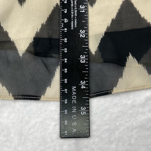 Gianni Bini Dress Womens Medium Black Cream Chevron Chiffon Adele Blissful Beach - Picture 6 of 11